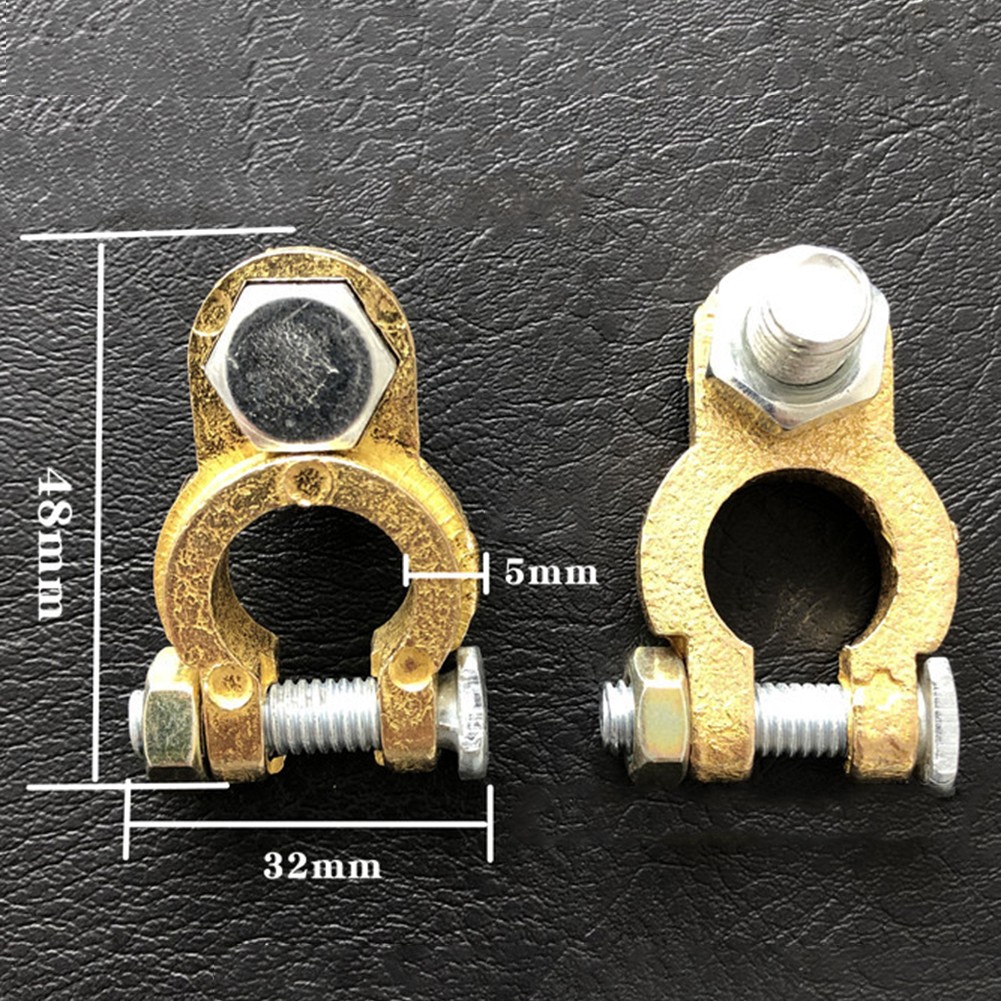 2x Car Battery Terminal Connectors – Positive & Negative, Top Post, 4-Way, 0-16 AWG