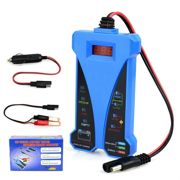 Car Battery Tester 12V Digital Alternator Tester 6 LED Lights Display Car Diagnostic Tool Auto Battery Tester For Cars ,Fast and Accurate Precise