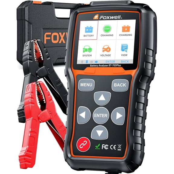 Car Battery Tester 24V 12V Load Tester, 100-2000CCA Automotive Alternator Tester Digital Cranking Charging System Tester for Car Truck Marine ATV