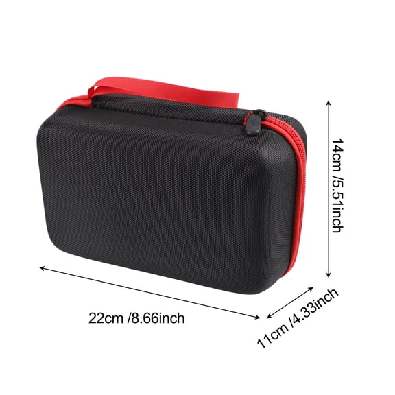 Car Battery Tester Storage Box For OBD Scanners Diagnostic Tool Organizer Lightweight EVA Shell Water-Resistant Compact Portable Design 22X11x14cm Red Zipper For Mechanics DIY Garage Use
