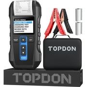 TOPDON BT300P Car Battery Tester 12V 24V 100-2000CCA Lead-Acid Battery, Scan Tool with Built-in Printer, Automatic Reverse Polarity Protection