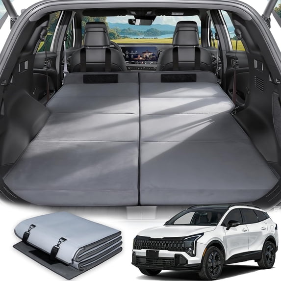 Car Bed for 2026 Kia Sportage, Foldable Non-Inflatable Memory Foam Camping Mattress, Thickened Portable Trunk Sleeping Pad, Air Mattress Upgrade for Camping & Travel Essentials, Outdoor Sleeping Bed