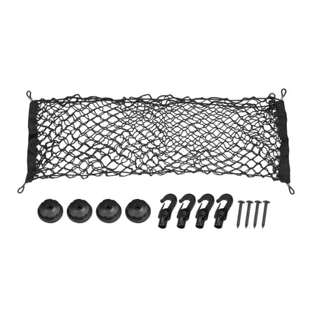 Car Black Rear Trunk Luggage Net Cargo Storage Organizer Mesh Holder 90 x 40cm