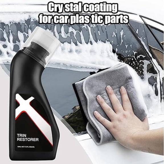 Car Black Trim Er, 75Ml Vehicle Black Trim Coating Agent With Uv Protection & Stain Removal, For Dashboard Tire Convertible Roof Window Interior Exterior Car Parts