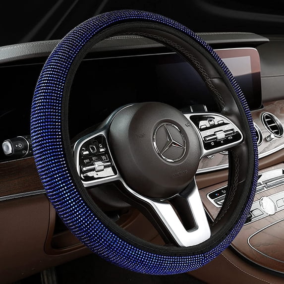 Car Bling Steering Wheel Cover,15 Inch Universal Colorful Crystal Rhinestone Diamond Bling Accessories Anti-Slip Wheel Protector Car Interior Accessories