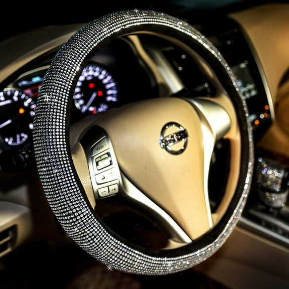 Car Bling Steering Wheel Cover,15 Inch Universal Colorful Crystal Rhinestone Diamond Bling Accessories Anti-Slip Wheel Protector Car Interior Accessories