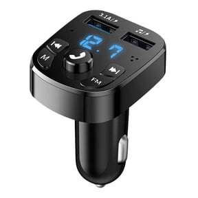 Car Bluetooth FM Transmitter, Wireless Bluetooth 5.0 MP3 Player USB Adapter with Dual USB Ports, Hands-Free Calling, LED Display for Most Smartphones
