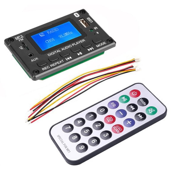 Car Bluetooth MP3 Decoder Board LCD Display MP3 Audio Module Speaker Support FM Radio AUX USB Decoding MP3 Player