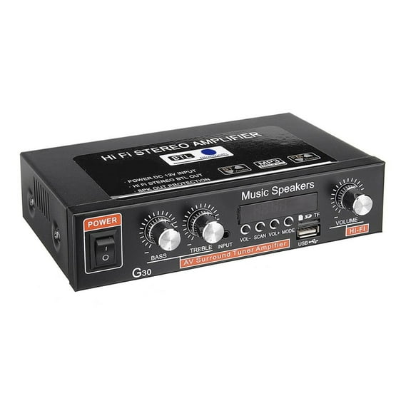 Car Bluetooth Stereo Amplifier Hifi Digital Audio Home Karaoke Power Amp FM USB Car Auto Amplifier With Remote Control 90W+90W ,Easy to Operate