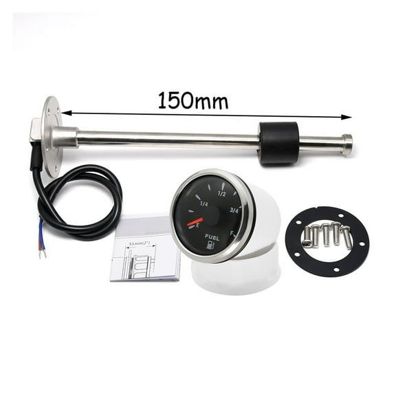 Car Boat Fuel Level Sensor For 0~190 Ohm Fuel Level Gauge With 7 Color LED 150-600mm Fuel Sending Unit Oil Tank Level Indicator ,Suits Most Tanks