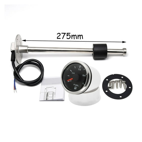 Car Boat Fuel Level Sensor For 0~190 Ohm Fuel Level Gauge With 7 Color LED 150-600mm Fuel Sending Unit Oil Tank Level Indicator