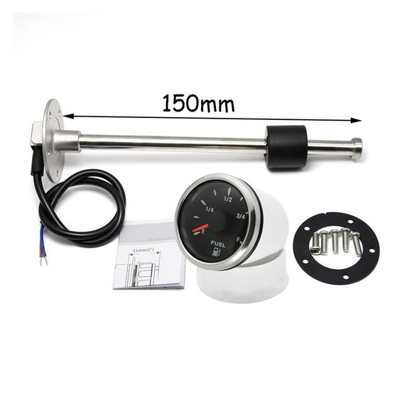 Car Boat Fuel Level Sensor For 0~190 Ohm Fuel Level Gauge With 7 Color LED 150-600mm Fuel Sending Unit Oil Tank Level Indicator