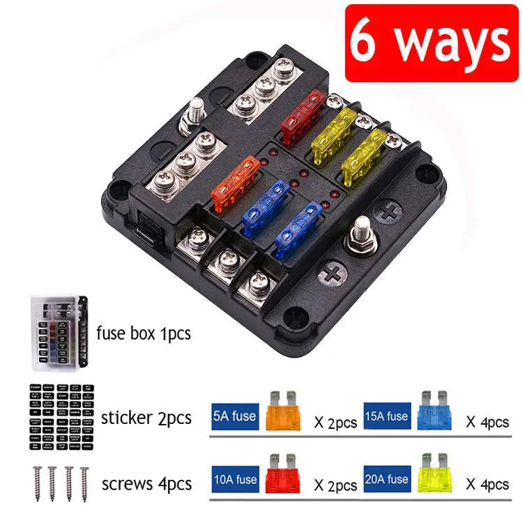 12 WAY BLADE Block Box Holder With LED Indicator Waterproof Cover For EUR 18,62 - FR