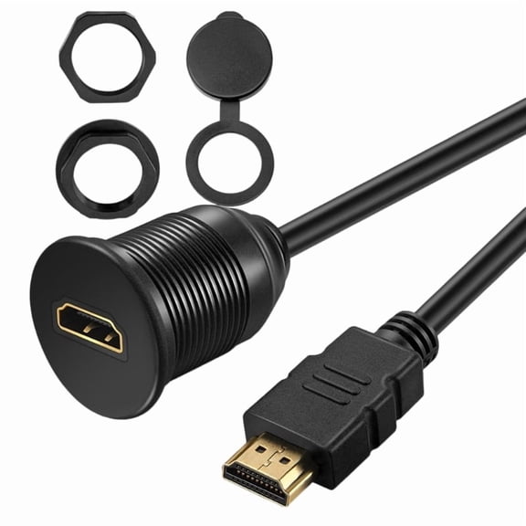 Car Boat HDMI-compatible Panel Flush Mount Cable Extension Cord for Viehicles Motorcycles Mount Gold Plated Connectors