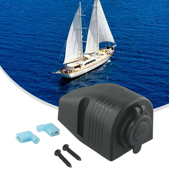 Car Boat Power Socket 12V Waterproof Dustproof Outlet Mount Accessory for Vehicle GPS Mobile Phone Camera
