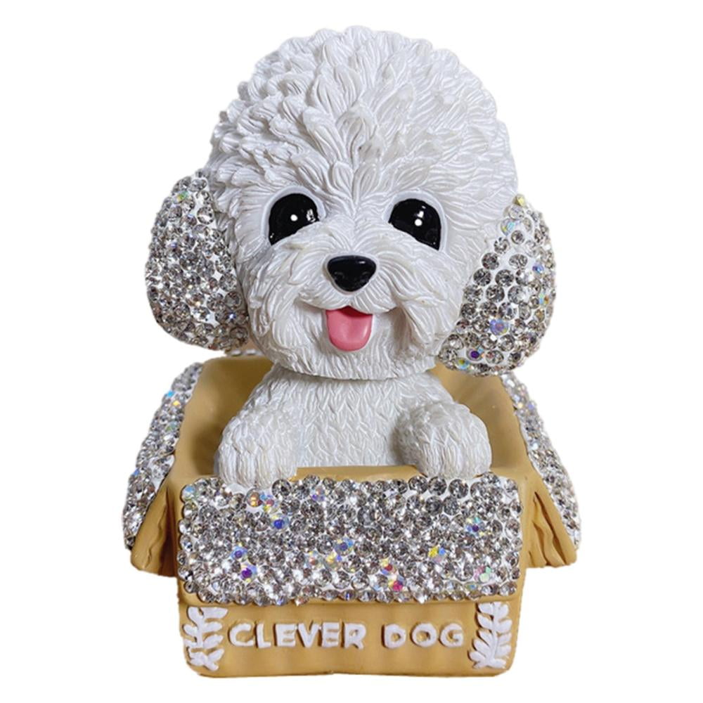 Car Bobblehead Dashboard Bobbleheads Dog Poodle for Car with