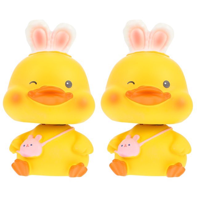 Car Bobblehead Dashboard Resin Funny Duck Statue Lights Interior