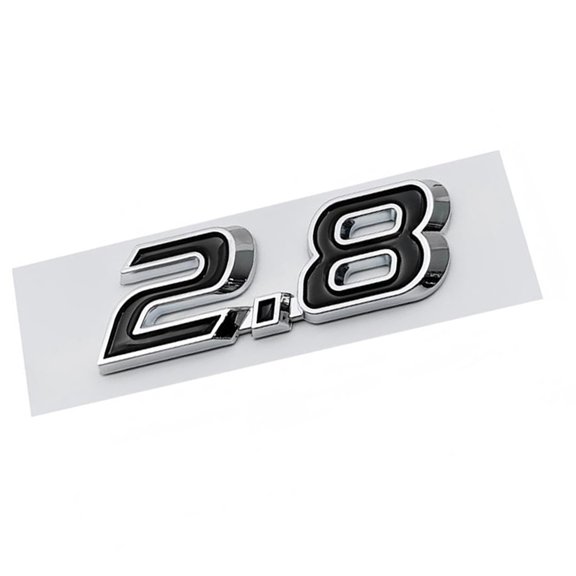 Car Body Accent Badge 2.8 Raised ABS Trunk Adhesive Back Exterior Number Trim for Clean Replacement Detail