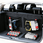 Car Boot Storage Nets, 4 PCS Car Net Pocket Cargo Net, Storage Net Cargo Organizer Stretch Mesh Bag Pocket for Auto SUV RV Black
