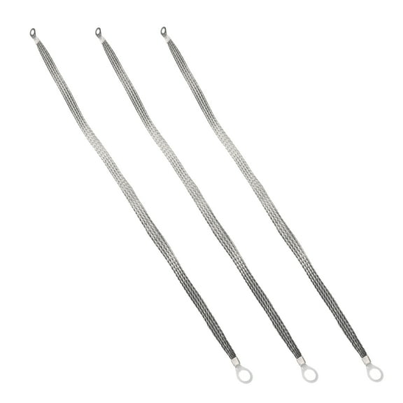 Car Braided Ground Straps Ground Wire Strap Universal Durable Copper 3pcs Silver Tone