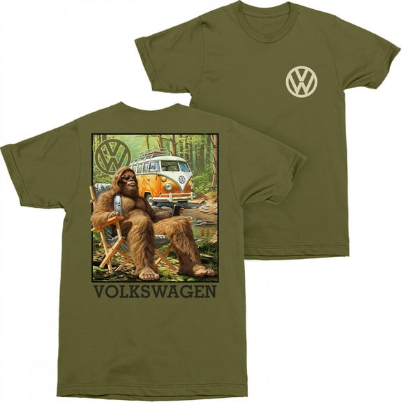 Car Brands Short Sleeve Round Neck Volkswagen Sasquatch Prints Cotton (Men's)