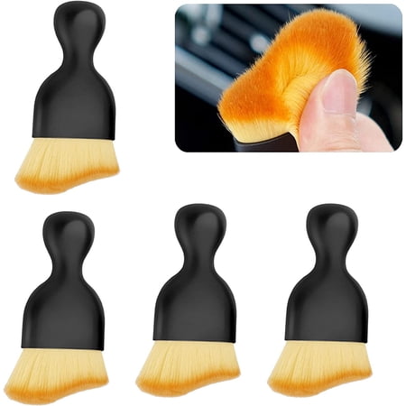 Car Brush, Dashboard Cleaner for car Interior Car Interior Cleaning Tool, Soft Bristles Detailing Brush Computer Keyboard Dusting Tool (4Pieces of Car Brush)