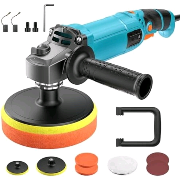 Car Buffer Polisher 1600W: 7 Inch/6 Inch Rotary Buffer Polisher Waxer with 7 Variable Speed 2056-3600 RPM - Pure Copper Motor - Detachable Handles for Car Boat Detailing Polishing and Waxing$$