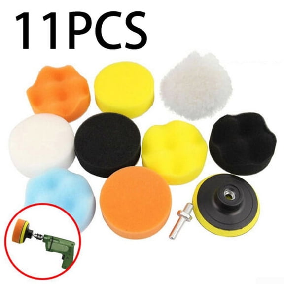 Car Buffing Pads Kit Sponge Foam Polishing Buffer Set for Drill Waxing Sealing