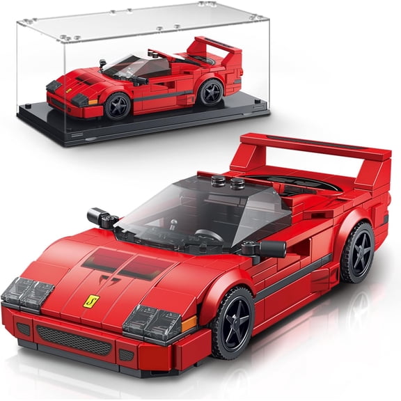 Car Building Kit with Display Case, Cool Collectible Model Super Race Car Building Blocks Set, 1:24 Scale Collectible Model Cars Set 322PCS