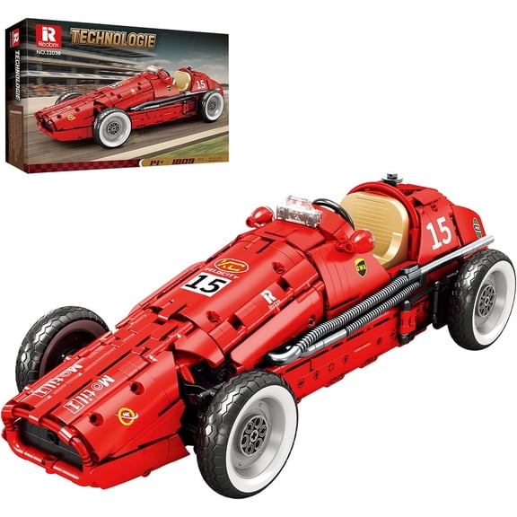 Car Building Set for Adults, Retro Formula Racing Model Kit, Classic 1:8 Scale Collectible Race Car Building Blocks Kit for Home & Office Decor, Creative Gifts for Adults Teens,1809 Pcs
