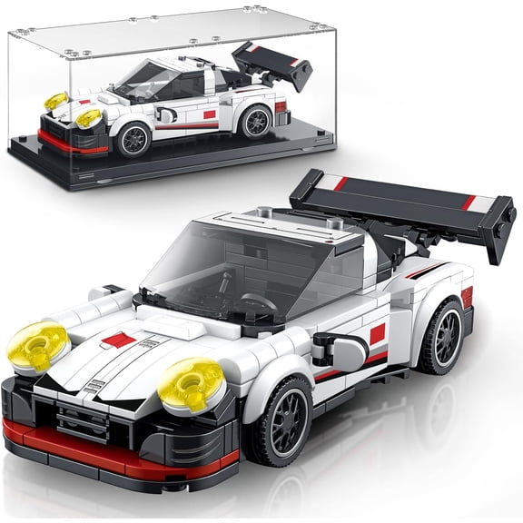 Car Building Sets With Display Case, Classic Model Kits Speed Building Blocks Set, Cool Collectible Super Race Kit - 326PCS