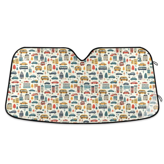 Car Bus Building Tree Car Windshield Sun Shade Foldable Car Front Window Visor Heat and UV Protection 55x27.6