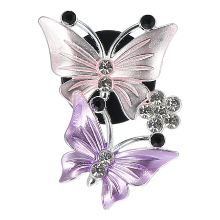 Car Butterfly Shape Clips for Air Conditioner Outlet Vent Attractive Decorations Clip Pink 1 Pcs