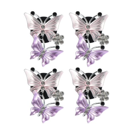 Car Butterfly Shape Clips for Air Conditioner Outlet Vent Attractive Decorations Clip Pink 4 Pcs