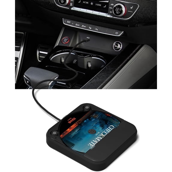 Control Hub Computer Car CD Player with USB/AUX Port, External Universal CD Player for Car ...
