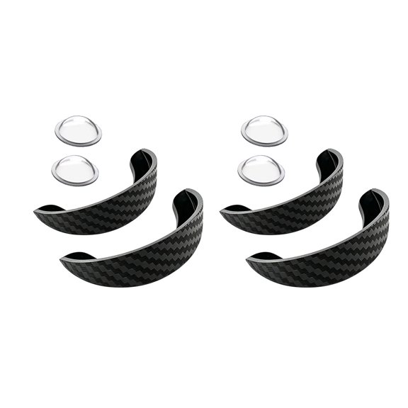Car Camera Lens Guard Set with Curved Rain Cover, Clear Front Coverage and Black Patterned Finish for Vehicle Use