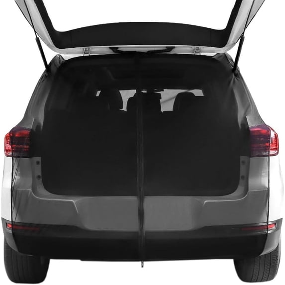 Car Camping Tailgate Mesh Screen for SUV, Magnetic Car Tailgate Mosquito Net with Zipper, Universal SUV/MPV Tailgate Back Door Mosquito Net Car Camping Essentials (58" L x 57" H, Black)