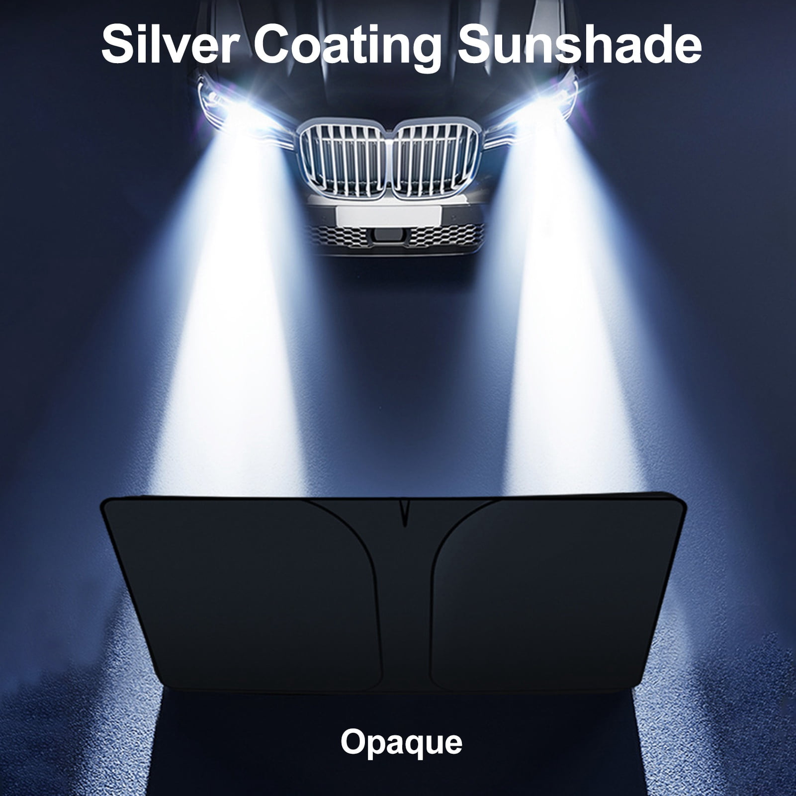 Car Car Windshield Sun Shade, Foldable Titanium Silver Sun Blocker ...