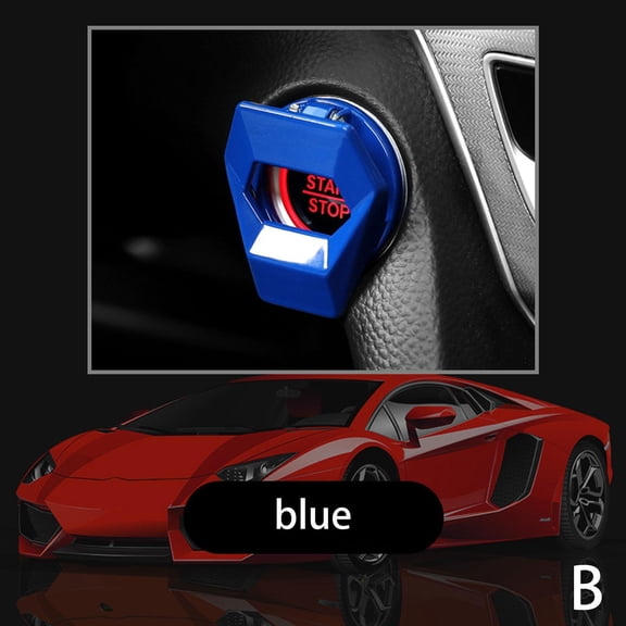Car Carbon Fiber Engine Start Stop Push Button Switch Accessories Cover Q4V6