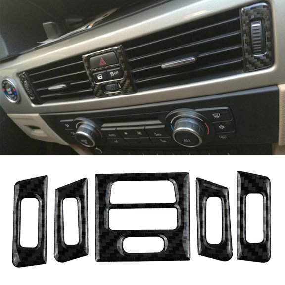Car Carbon Fiber Interior Central Air Vent Outlet Trim For For For For BMW E90 E92 E93
