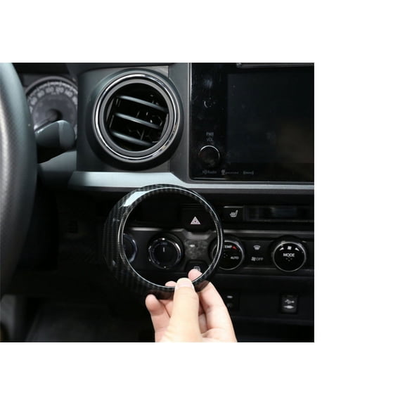 Car Carbon Fiber Look Dashboard Central Control Air Outlet Ring For 16-20 Tacoma