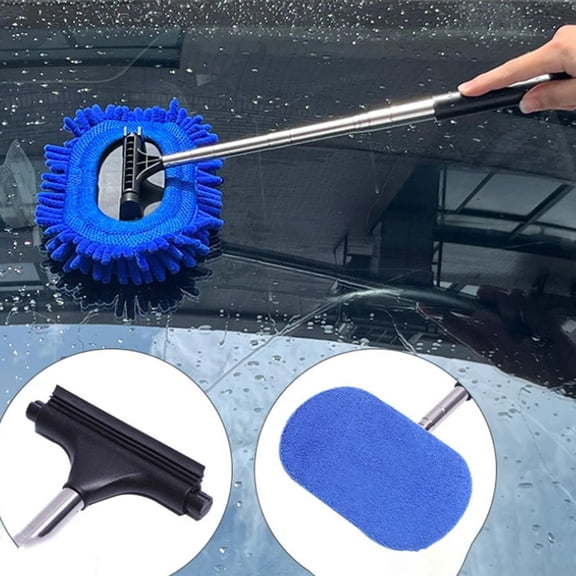 Car Care & Cleaning Defogging Brush for Car Windows Retractable Cleaning Tool Windshield Wiper Rain Removal Duster for Glass and, 33 cm, Blue