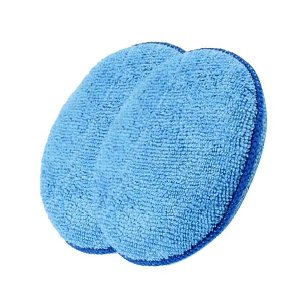 Car Care Cleaning Multifunctional Foam Applicator Pads for Wax Polish Cleaning 2pcs Microfibre Sponge Home Use,13.5 cm,Blue