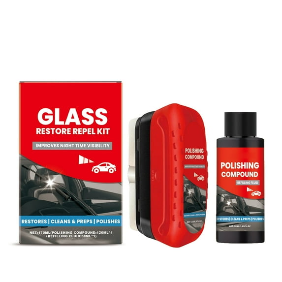 Car Care & Cleaning Windshield Glass Kit Two Step Regimen Includes Ceramic Sealant Precision Applicator Tool and Two Reusable Sponges for and
