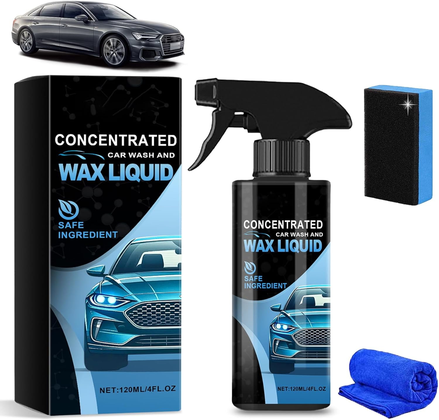 Car Care Solution Waterless Wash up Car Wash Kit for Cars Trucks Suvs 120ml Walmart
