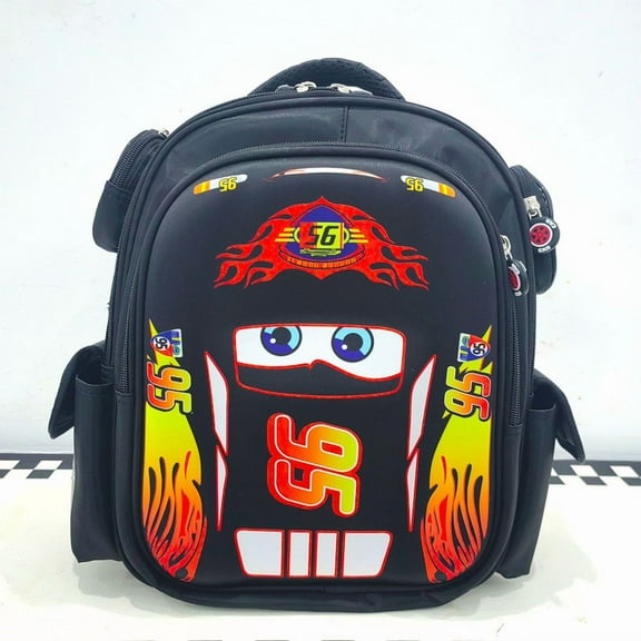 Car Cartoon Red Racing Bag 3D Pocket Backpack Mini Black Racing Backpack