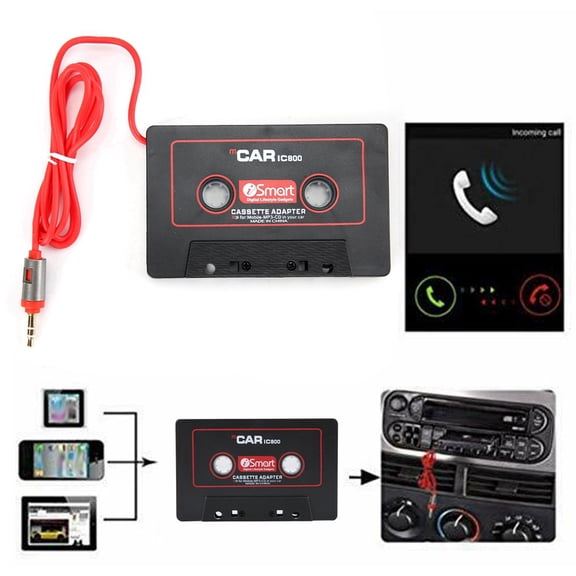 Car Cassette Adapter, 3.5mm Aux Input For MP3/MP4 Players, Plug Play, Clear Sound Quality
