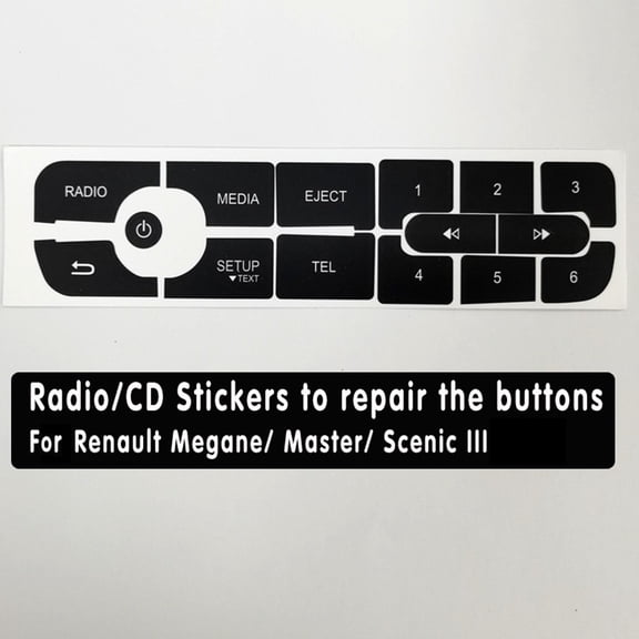 Car Cd Radio Audio Button Repairs Decals Sticker For Meganes For Master For Scenic 3 150X50Mm For Lhd Vehicles Stickers