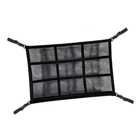 Car Ceiling Cargo Net Car Overhead Storage Net Double Layer Durable Versatile Large Capacity for Storing Tents, Quilts, Toys and Sundries 78x53cm 9 Grids