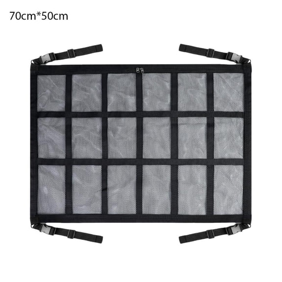 Car Ceiling Cargo Net Organizer, Large Mesh Storage Bag for SUV Van Truck with 4 Handles, Keep Interior Tidy, Easy Install